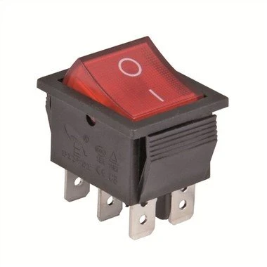 6 Pins On-Off-On Rocker Switch