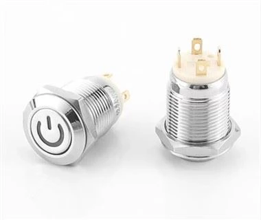 Power Logo Illuminated 12mm Metal Push Button