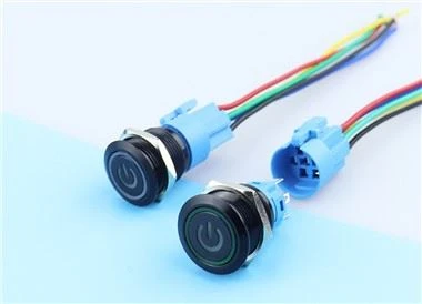 Power Symbol Aluminum Push Button Switch 1NO1NC