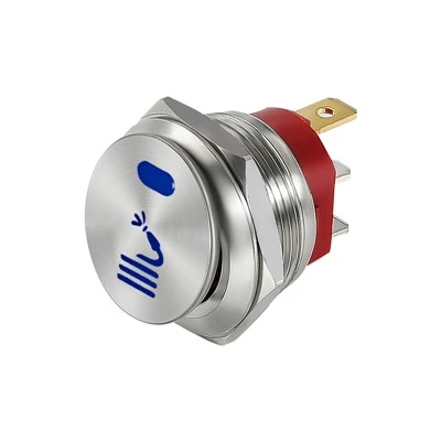 20A/12V 22MM Rocker Switch LED Light With Water Pipe Symbol