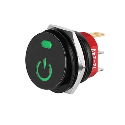 22mm Waterproof Black Metal Shell Momentary Push Button Switch 20A/12~250V Start Button For Car Modification Switch